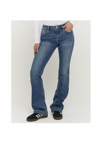 Tally Weijl, Damen, Bootcut-Jeans &raquo;SPADEBOOTY&laquo; Baumwollmischung, Mid Waist, Medium Indigo WashUsedEffects2, 40 - N-Gr, Jeans von Tally Weijl