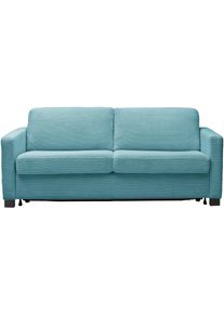 Schlafsofa Home Affaire "Vionelle, 3-Sitzer mit Kaltschaummatratze nach Wahl, Breite 206 cm", petrol, B:206cm H:81cm T:98cm, 88% Polyester, 12% Polyacryl, Sofas, Schlafsofa, Dauerschl&auml;fer mit wahlweise Standard- oder Premium-Matratze