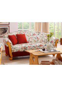 2-Sitzer Home Affaire "Milano, bequem durch Federkern, kompakte Stellma&szlig;e: Breite 159cm", rot (rot, gebl&uuml;mt), B:159cm H:83cm T:81cm, Chenille &raquo;Esparta&laquo; (70% Polyacryl, 30% Polyester) auf Korpus und Zierkissen, Sitz und R&uuml;cken im Blumenmuster &raquo;Paradise&laquo; (100% Polyester);Chenille &raquo;Esparta&laquo; (70% Polyacryl, 30% Polyester) mit Zierkissen im Blumenmuster &raquo;Paradise&laquo; (100% Polyester), Sofas, 2-Sitzer