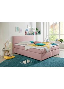 Boxspringbett Home Affaire "Eliana", rosa (flamingo), B:207cm L:210cm, Komplettbetten, Boxspringbett, inkl. Topper, in 4 Breiten, 3 Matratzenarten und 2 H&auml;rtegraden