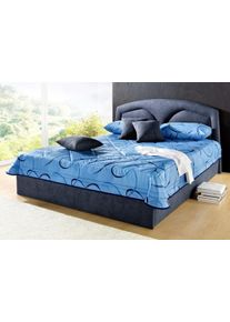 Polsterbett, blau, B:192cm L:212cm, Bezug Bett: Microfaser (100% Polyester);Bonnell-Federkernmatratze: 51% Polypropylen, 39% Polyester und 10% Baumwolle;Kaltschaummatratze: 100% Polyester, Bezug abnehm- und waschbar bis 60C, Westfalia Schlafkomfort, Betten, Polsterbett, inkl. Bettkasten bei Ausf&uuml;hrung mit Matratze