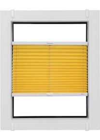 Plissee SUNLINES "Young Style Energy Saving", gelb (mais, wei&szlig;, wei&szlig;), B:62,5cm H:210cm, Obermaterial: 100% Polyester, Plissees, Plissee, nach Ma&szlig;, mit Energiespareffekt, verspannt mit Simply-Fix Klemmtr&auml;ger