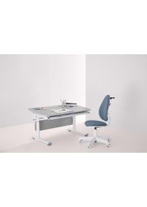 Schreibtischstuhl Paidi "JOOKI S aus pflegeleichtem Mikrofaser, ergonomisch mitwachsend", blau (tintenblau, wei&szlig;, wei&szlig;, tintenblau), B:44cm H:100cm T:52cm, St&uuml;hle, Schreibtischstuhl, h&ouml;henverstellbarer Kinderstuhl, 360 Drehstuhl, 80 Kg Tragkraft