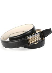 Lederg&uuml;rtel Anthoni Crown, Damen, Gr. 95, schwarz, Leder, genarbt, unifarben, festlich, G&uuml;rtel Lederg&uuml;rtel, Schlie&szlig;e in Bicolor-Optik