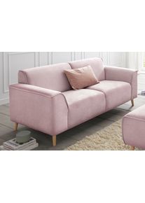 2,5-Sitzer Home Affaire "Janek Scandic Design, elegant und zeitlos", rosa (flamingo), B:193cm H:81cm T:90cm, Struktur fein ( 100% Polyester);Struktur weich (92% Polyester, 8% Nylon);Struktur fein ( 100% Polyester), Sofas, 2 5-Sitzer, mit Federkern und Keder in scandinavischem Design