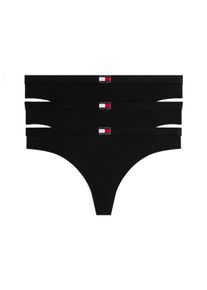 String "3 PACK THONG (EXT.SIZES)", Damen, Gr. M (38), 3 Stk., schwarz, schwarz, schwarz, Jersey, Obermaterial: 95% Baumwolle, 5% Elasthan, Tommy Hilfiger Underwear, k&ouml;rpernah, Unterhosen String, basic, elastischer Bund, unifarben