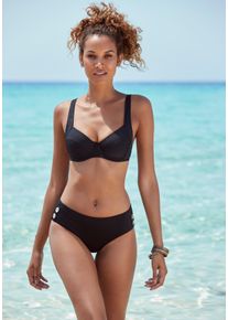 B&uuml;gel-Bikini Vivance, Gr. 42, Cup E, schwarz, Polyamid, unifarben, Bikini-Sets B&uuml;gel-Bikini, mit goldfarbenen Zierkn&ouml;pfen