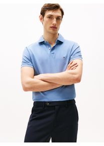Poloshirt Tommy Hilfiger "1985 REGULAR POLO", Herren, Gr. L, blau (brisk blau), Piqu&eacute;, Obermaterial: 96% Baumwolle, 4% Elasthan, hoch geschlossener Ausschnitt, Shirts Poloshirt, aus Piqu&eacute;