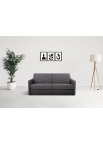 Schlafsofa Home Affaire "Goldpoint 162 cm, Dauerschl&auml;fer, Liegefl&auml;che 120/200cm", grau (anthrazit), B:162cm H:85cm T:100cm, 85% PES. 15% Polypropylene, Sofas, Schlafsofa, 2-Sitzer mit Dauerschl&auml;fer-Funktion, Bonell-Federkernmatratze