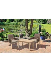 Garten-Essgruppe Garden Pleasure "NORVELL/PUEBLO", braun (hellbraun), Sitzm&ouml;bel-Sets, Garten-Essgruppe
