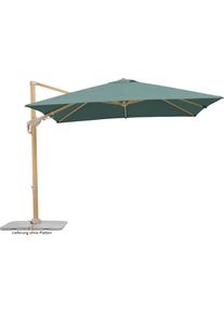 Ampelschirm Schneider Schirme "&raquo;Rhodos Twist Loft&laquo;", gr&uuml;n, Obermaterial: 100% Polyester, Standschirme, Ampelschirm, 300x300 cm, flexibler Ampelschirm in moderner Leinenstruktur