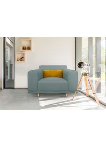 Loveseat OTTO HOME "Maroon Sessel", blau (petrol), B:125cm H:82cm T:96cm, Struktur grob ( 100% POLYPROPYLEN;Struktur fein ( 100% Polyester);Struktur (100% Polyester), Sessel, Loveseat, in skandinavischem Design, mit losem Kissen