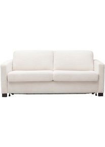 Schlafsofa Home Affaire "Vionelle, 2,5-Sitzer mit Kaltschaummatratze nach Wahl, Breite 186 cm", wei&szlig; (snow), B:186cm H:81cm T:98cm, 88% Polyester, 12% Polyacryl, Sofas, Schlafsofa, Dauerschl&auml;fer mit wahlweise Standard- oder Premium-Matratze