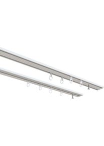 Vorhangschiene Indeko "Wendeschiene", wei&szlig;, L:120cm, Aluminium, Gardinenstangen, Vorhangschiene, Innenlaufschiene 1- bis 4-l&auml;ufig, Wunschma&szlig;l&auml;nge