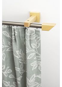 Gardinenschiene Garesa "Cubus, Quadros Innenlauf", beige (natur, chromfarben), L:250cm, Gardinenstangen, Gardinenschiene, Innenlauf-Vorhanggarnitur, verl&auml;ngerbar, Holz-Aluminium
