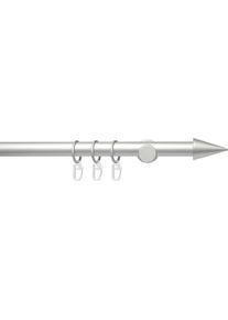 Gardinenstange Liedeco "Fertigstilgarnitur 20 mm Power Spitze" Gr. 2, grau (aluminiumfarben), L:160cm &Oslash;:2mm, Eisen, Gardinenstangen, Gardinenstange, Gardinenstange Komplett
