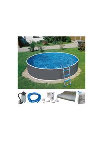 Rundpool Konifera "VEGAS 1", grau, H:90cm &Oslash;:360cm, Schwimmbecken, Rundpool, inkl. Zubeh&ouml;r in verschiedenen Gr&ouml;&szlig;en