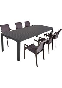 Garten-Essgruppe Garden Pleasure "AMIRA", grau, Aluminium, Sitzm&ouml;bel-Sets, Garten-Essgruppe