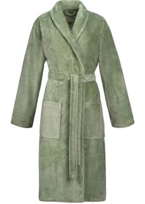 Bademantel Vossen "Pico, ideal f&uuml;r Sauna & Spa, Hotelbademantel, Morgenmantel" Gr. L, gr&uuml;n (eucalyptus), L:120cm, Baumwoll-Mix, Hausm&auml;ntel, Bademantel, Schalkragen
