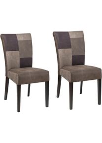 Esszimmerstuhl Home Affaire "Queen", bunt (patchwork, wenge), B:46cm H:93cm T:64cm, Massivholz, Polyester, St&uuml;hle, Esszimmerstuhl, Beingestell aus Massivholz, Patchwork Bezug im Landhaus Stil