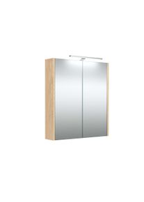 Spiegelschrank Welltime "Scandic", helle eiche, B:58,2cm H:65cm T:12cm, FSC-zertifizierter Holzwerkstoff, Schr&auml;nke, Spiegelschrank, verspiegelt, mit Soft-Close-Funktion, verschiedene Breiten, FSC
