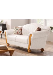 2-Sitzer Home Affaire "Milano, bequem durch Federkern, kompakte Stellma&szlig;e: Breite 159cm", beige (sand), B:159cm H:83cm T:81cm, Chenille &raquo;Esparta&laquo; (70% Polyacryl, 30% Polyester) auf Korpus und Zierkissen, Sitz und R&uuml;cken im Blumenmuster &raquo;Paradise&laquo; (100% Polyester);Chenille &raquo;Esparta&laquo; (70% Polyacryl, 30% Polyester) mit Zierkissen im Blumenmuster &raquo;Paradise&laquo; (100% Polyester), Sofas, 2-Sitzer