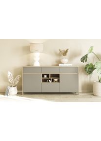 Sideboard Home Affaire "Stranda, moderner Schrank, Kommode im Scandi-Style, 165 cm breit", eukalyptus skandi, B:164cm H:85cm T:39cm, FSC-zertifizierter Holzwerkstoff, Sideboards, Sideboard, elegante Rahmenoptik, ausreichend Stauraum, vielseitig einsetzbar