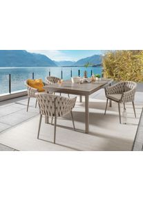Garten-Essgruppe Destiny "MOLINO IMOLA", grau (taupe), Polyester, Aluminium, Sitzm&ouml;bel-Sets, Garten-Essgruppe, Aluminium, Polywood, Rope