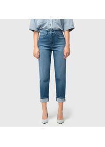 5-Pocket-Jeans MAC "CAROL", Damen, Gr. 34, L&auml;nge 28, blau (summer mid blau), Denim/Jeans, Obermaterial: 90% Baumwolle, 8% Polyester, 2% Elasthan, Jeans 5-Pocket-Jeans