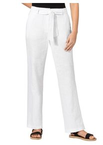 Palazzohose Casual Looks, Damen, Gr. 48, Normalgr&ouml;&szlig;en, beige (ecru), 55% Leinen, 45% Baumwolle, unifarben, lang, Hosen Palazzohose