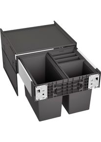 M&uuml;lltrennsystem Blanco "Select II 50/3", grau (schwarz), B:40cm H:36cm T:47cm, Kunststoff, M&uuml;lleimer, M&uuml;lltrennsystem, Kunststoff, Stahlblech, 500 mm Untermass
