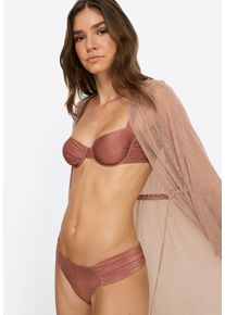 B&uuml;gel-Bikini-Top LSCN BY LASCANA "Gladys", Damen, Gr. 44, Cup C, rosa (light braun), Elasthan, Polyamid, Glitzerf&auml;den, Bikini-Oberteile B&uuml;gel-Bikini-Top, in trendiger Glitzeroptik