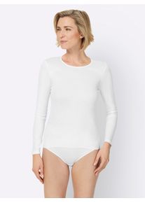 Unterziehshirt Nina von C., Damen, Gr. 44, 1 Stk., Lang, wei&szlig;, 100% Baumwolle, Rundhals, Unterhemden Unterziehshirt