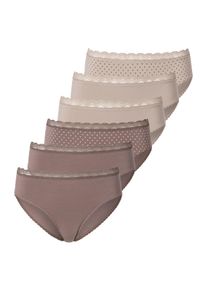 Jazz-Pants Slips Vivance, Damen, Gr. 48/50, 6 Stk., grau (taupe, beige), Single Jersey, Obermaterial: 95% Baumwolle, 5% Elasthan, gepunktet, unifarben, Unterhosen Jazz-Pants Slips, angenehm elastische Qualit&auml;t, Topseller