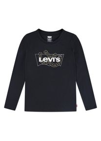 Langarmshirt LEVI'S KIDS "LVG LS BATWING FILL", M&auml;dchen, Gr. 3 (98), schwarz (jet schwarz), Jersey, Obermaterial: 60% Baumwolle, 40% Polyester, bestickt, normal, Rundhals, Shirts Langarmshirt, mit Logostickerei, for Girls