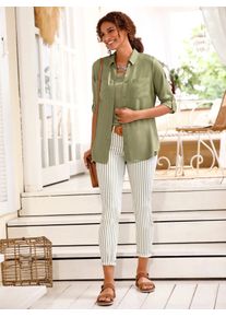 Longbluse Casual Looks, Damen, Gr. 50, gr&uuml;n (schilf), 100% Viskose, unifarben, Blusen Longbluse