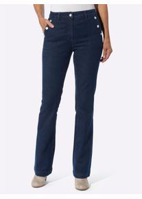 Bequeme Jeans Classic Basics, Damen, Gr. 21, Kurzgr&ouml;&szlig;en, blau (dunkelblau), 81% Baumwolle, 17% Polyester, 2% Elasthan, unifarben, lang, Jeans Bequeme Jeans