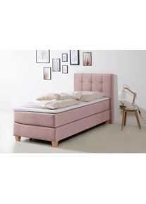 Boxspringbett Home Affaire "Moulay", lila (flieder), B:104cm L:211cm, Komplettbetten, Boxspringbett, inkl. Topper, in 3 H&auml;rtegraden, TFK auch in H&auml;rtegrad 4