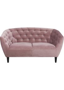 2-Sitzer ACTONA GROUP "Ria Sofa, Couch, Doppelsofa, Loveseat", rosa (rose), B:150cm H:78cm T:84cm, Sofas, 2-Sitzer, Samtstoff, Massivholz-Beine, Taschenfederkern, Tufting, mit Armlehnen