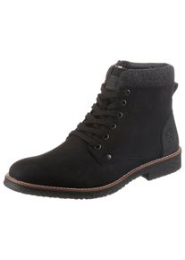 Schn&uuml;rstiefelette Rieker, Herren, Gr. 44, schwarz, Lederimitat, Schuhe Schn&uuml;rstiefelette, mit w&auml;rmendem Schurwollfutter