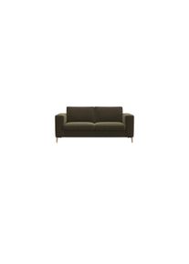 2-Sitzer FLEXLUX "Fiore Designsofa, bequem und komfortabel durch hochwertigen Sitzaufbau", gr&uuml;n (moss gr&uuml;n), B:164cm H:85cm T:92cm, 100% Polyester, Sofas, 2-Sitzer, breite Armlehnen, Kaltschaum, F&uuml;&szlig;e Alu+ Eiche