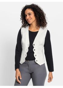 Jeansweste Inspirationen, Damen, Gr. 36, beige (ecru), 97% Baumwolle, 3% Elasthan, unifarben, Westen Jeansweste