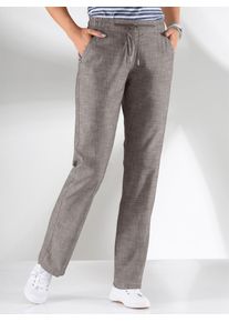 Bootcuthose Casual Looks, Damen, Gr. 255, Extrakurzgr&ouml;&szlig;en, grau (taupe), 100% Baumwolle, meliert, unifarben, lang, Hosen Bootcuthose