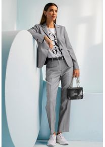 Hosenanzug Heine, Damen, Gr. 36, Normalgr&ouml;&szlig;en, schwarz (ecru, schwarz, gemustert), 80% Polyester, 18% Viskose, 2% Elasthan, Anz&uuml;ge Hosenanzug