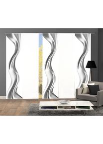 Schiebegardine Home Wohnideen "OAKLEY" Gr. 1, silber (silberfarben), B:60cm H:245cm, Polyester, Gardinen, Schiebegardine, SCHIEBEVORHANGSET,SEIDENOPTIK,DIGIDRUCK
