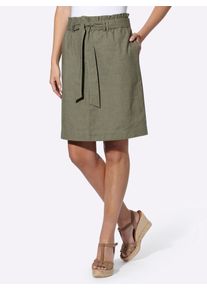 Cargorock Heine, Damen, Gr. 36, khaki, 55% Leinen, 45% Baumwolle, unifarben, kurz, R&ouml;cke Cargorock