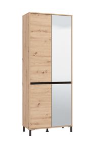 Schuhschrank Home Affaire "Flannan, Schuhregal, Schuhkommode, Gesamth&ouml;he 205,5 cm", artisan eiche, B:80cm H:205,5cm T:40cm, Holzwerkstoff, Schr&auml;nke, Schuhschrank, mit Spiegelt&uuml;r, acht Regale und eine Schublade, Gesamtbreite 80 cm