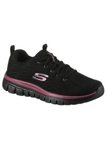 Sneaker Skechers "Graceful - Get Connected", Damen, Gr. 37, schwarz (schwarz mauve), Textil, Schuhe Sneaker, Freizeitschuh, Halbschuh, Schn&uuml;rschuh f&uuml;r die Maschinenw&auml;sche geeignet