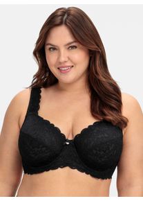 B&uuml;gel-BH sheego, Damen, Gr. 95, Cup F, schwarz, 85% Polyamid, 15% Elasthan, BHs B&uuml;gel-BH