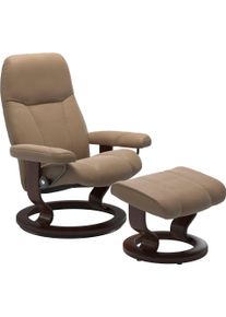 Relaxsessel stressless "Consul", braun (almond paloma), B:85cm H:100cm T:77cm, Leder BATICK: BATICK ist ein leicht korrigiertes, durchgef&auml;rbtes und genarbtes M&ouml;belleder, bei dem die meisten Unebenheiten und Spuren in der Regel entfernt wurden.;Leder PALOMA: PALOMA ist ein durchgef&auml;rbtes Semianilin-M&ouml;belleder mit nat&uuml;rlicher Narbung.;ROHLEDER Stoff Q2 FARON: Ein fester zuverl&auml;ssiger Boucl&eacute; mit eine